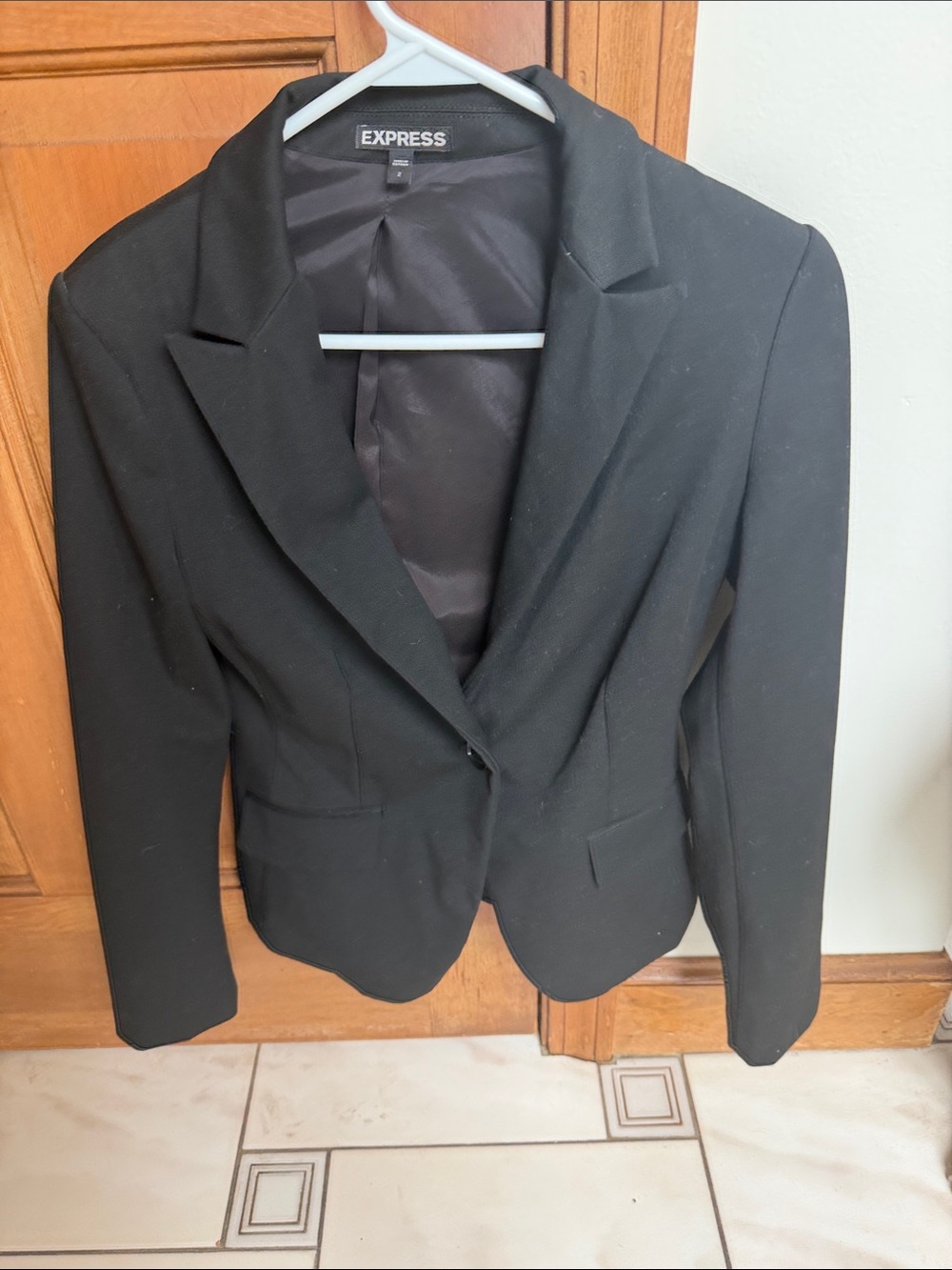 Express Black Women's Single-Button Blazer